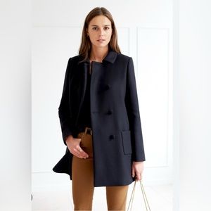 Sézane Black Andy Coat, Size L, Fr. 42